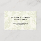 Gold Metallic Monogram | Juniper Branch Visitekaartje (Achterkant)