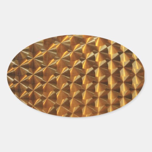 Gold Metallic Pattern Ovale Sticker (Voorkant)