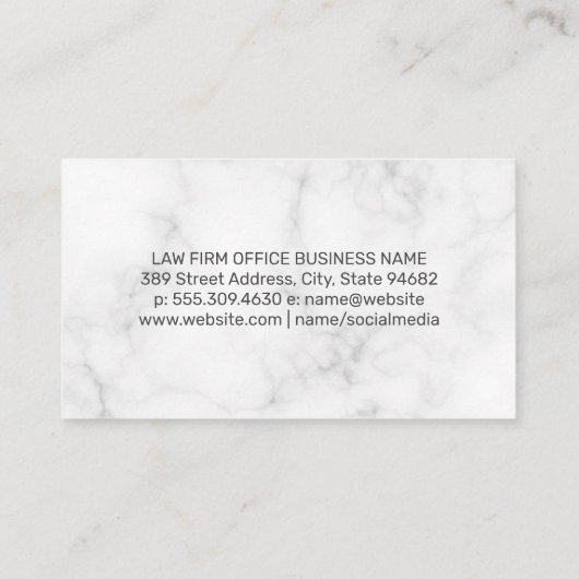 Gold Metallic Pillar en Feather Logo | Wet Afsprakenkaartje (Achterkant)