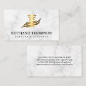 Gold Metallic Pillar en Feather Logo | Wet Afsprakenkaartje (Voorkant / Achterkant)