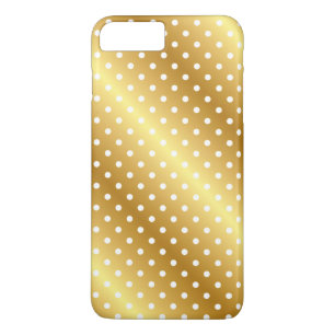 Gold Metallic Polka Dot Elegant Kerstmis iPhone l iPhone 8 Plus / 7 Plus Hoesje