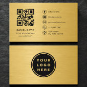 Gold Metallic Professional Company Logo QR Code Visitekaartje