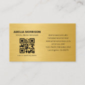 Gold Metallic QR Code Minimalist Professional Visitekaartje (Voorkant)
