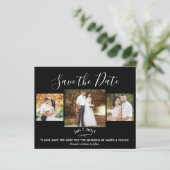Gold Metallic Rozen Wedding Photo Save the Date (Staand voorkant)