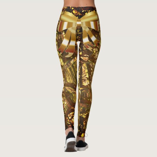 Gold Metallic Shimmer Print Leggings (Achterkant)