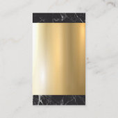Gold Metallic Shine | Zwarte marmer Visitekaartje (Achterkant)