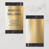 Gold Metallic Shine | Zwarte marmer Visitekaartje (Voorkant / Achterkant)