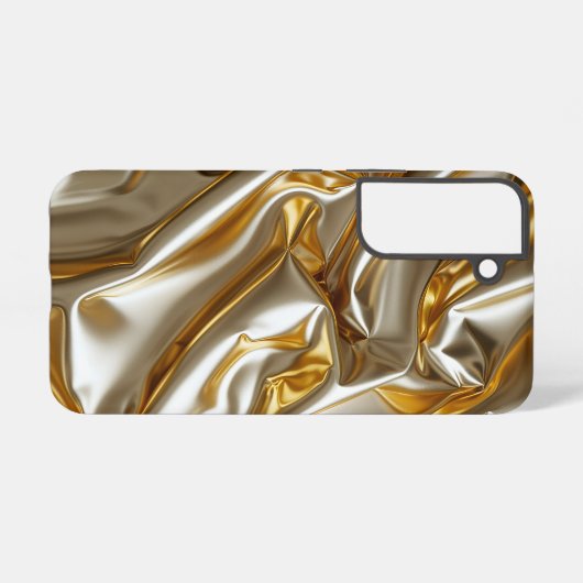 Gold Metallic Silk Texture Samsung Galaxy Hoesje (Achterkant horizontaal)