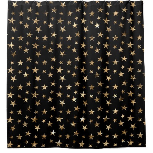 Gold Metallic Stars Douche rideau (Devant)