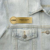 Gold Metallic Texture Logo Naamplaatje (In situ)