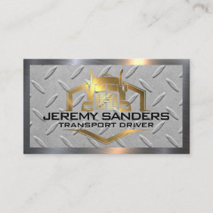 Gold Metallic Truck Logo   Achtergrond staal Visitekaartje