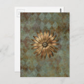 Gold Metallic ventilator op groen Briefkaart (Voorkant / Achterkant)