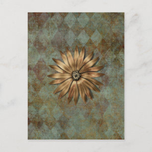 Gold Metallic ventilator op groen Briefkaart