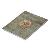 Gold Metallic ventilator op groen Notitieblok (Gedraaid)