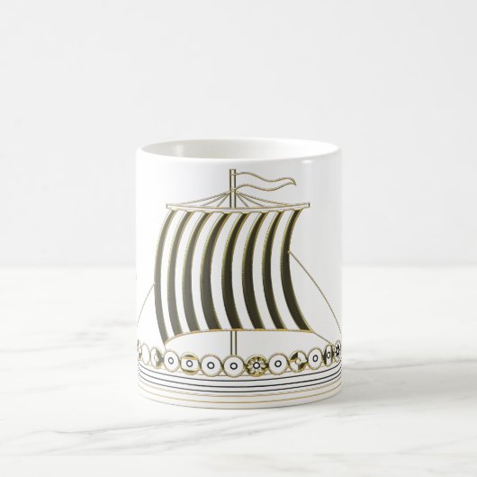 Gold Metallic Viking Longboat Mug (Centre)