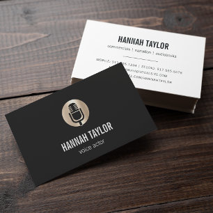 Gold Microphone Voice Actor Visitekaartje