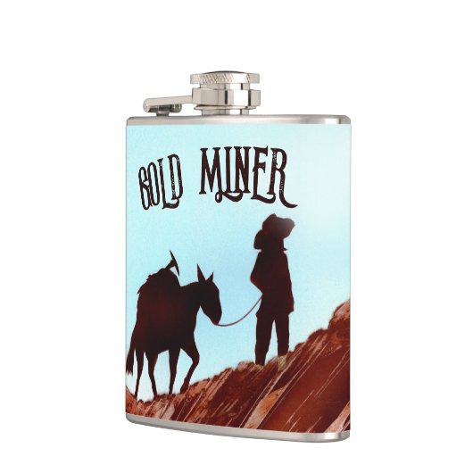 Gold Miner en Pack Mule Heupfles (Links)