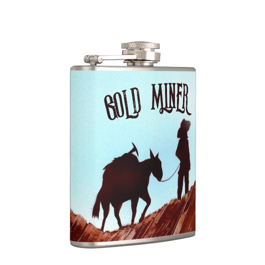 Gold Miner en Pack Mule Heupfles (Rechts)