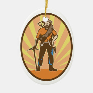 Gold Miner Keramisch Ornament