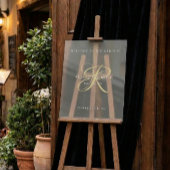 Gold Minimal Monogram Clear Wedding Entry