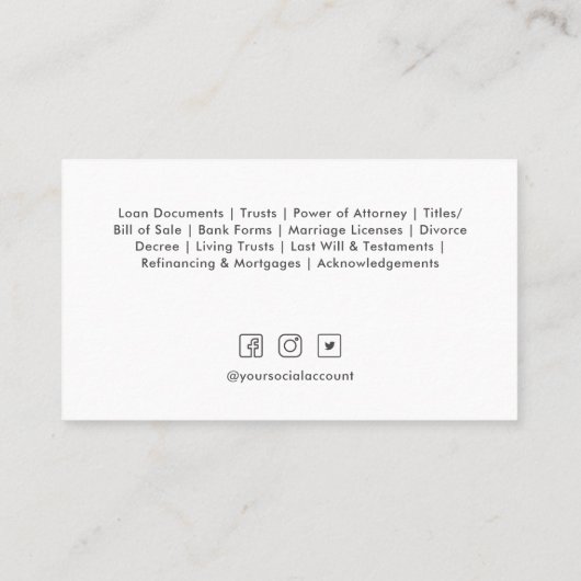 Gold Minimal Professional Photo Notional Service Visitekaartje (Achterkant)