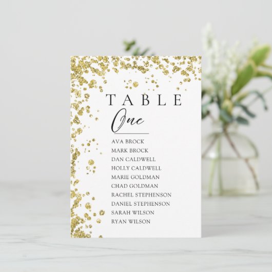 Gold Minimale tabel Aantal zitplaatsen Kaart (Staand voorkant)