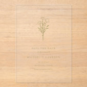 Gold Minimalist Botanical Save the Date Acryl Uitnodigingen (Voorkant)