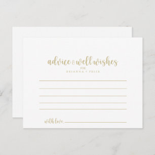 Gold Minimalist Calligraphy Weddenvice Card Briefkaart