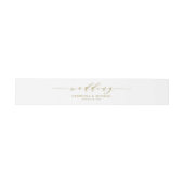 Gold Minimalist Dainty Script Weddenschap Uitnodigingen Wikkel (Vlak)