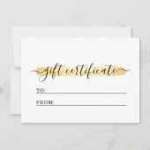Gold Minimalist Logo Cadeaulijst Certificate Kaart (Voorkant)
