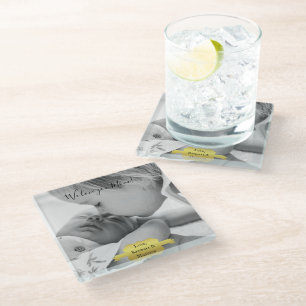 Gold Minimalist Photo Moederdag Glass Onderzetter Glazen Onderzetter