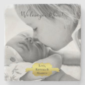 Gold Minimalist Photo Moederdag Stone Onderzetter (Voorkant)