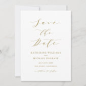 Gold Minimalist Script Save the Date Notice Kaart (Voorkant)