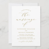 Gold Minimalist Script Wedding Kaart (Voorkant)