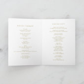Gold Minimalist Script Wedding Order of Ceremonony Programma (Binnen)