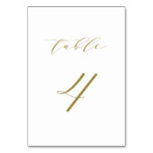 Gold Minimalist Script Weduwtabel 4 Kaart (Achterkant)