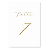 Gold Minimalist Script Weduwtabel 7 Kaart (Voorkant)