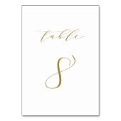 Gold Minimalist Script Weduwtabel 8 Kaart (Achterkant)