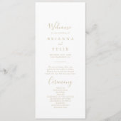 Gold Minimalist Wedding Program Programma (Voorkant)
