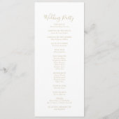 Gold Minimalist Wedding Program Programma (Achterkant)