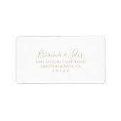 Gold Minimalist Wedding RSVP-adreslabel Etiket (Voorkant)