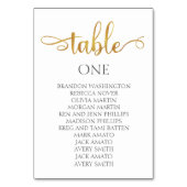 Gold Minimalist Wedding Seating Card 3,5x5 Kaart (Achterkant)