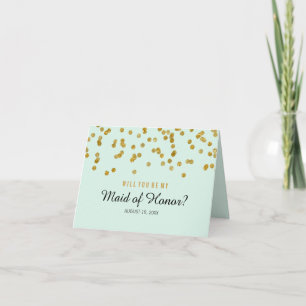 Gold Mint Confetti Wil Je Mijn Maid Of Honor Zijn?