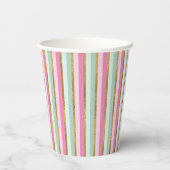 Gold Mint en roze stripes, papierbekertjes Papieren Bekers (Achterkant)