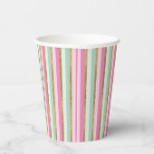 Gold Mint en roze stripes, papierbekertjes Papieren Bekers (Rechts)