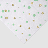 Gold Mint Faux Glitter Confetti Stippen Tissuepapier (Detail)