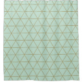 Gold Mint Geometric Triangles Boho Glam Minimum Douchegordijn (Voorkant)