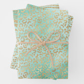 Gold Mint White Ombre Zebra Leopard Inpakpapier Vel (In situ)