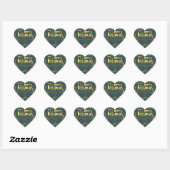 Gold Mistletoe Christmas Holiday Heart Sticker (Vel)
