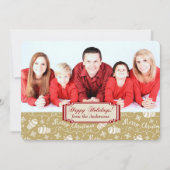 Gold Mittens Border Sjabloon kerstkaart (Voorkant)